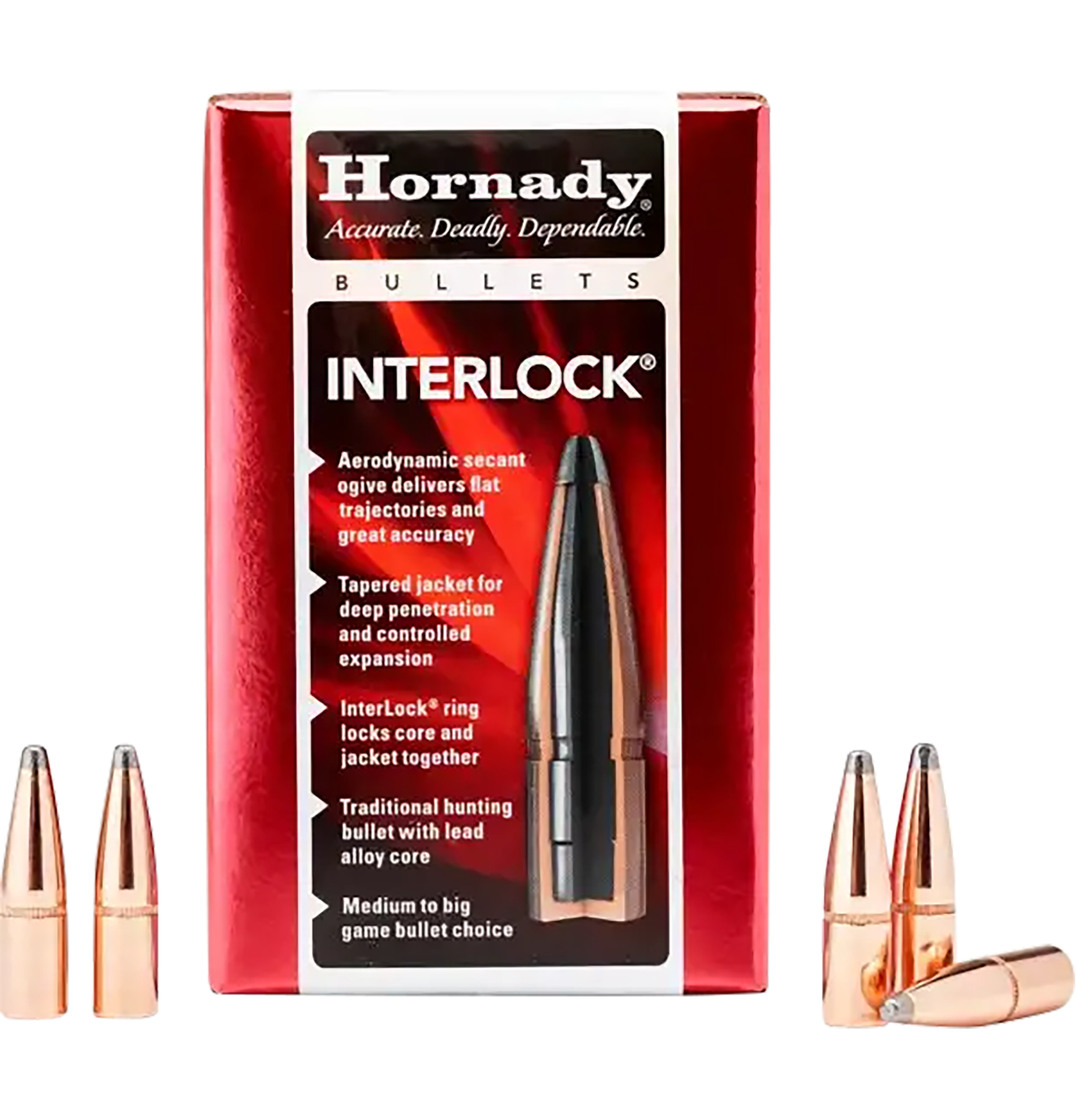 Hornady InterLock 7mm .284 139gr Spire Point (SP) Reloading Bullets - 100/Box