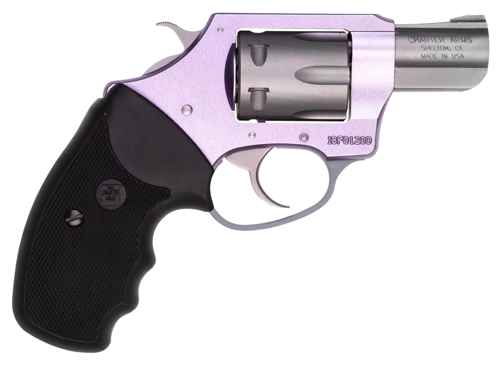 Charter Arms 52240 Pathfinder Lite Lavender Lady 22 LR 2" 8-Shot DA/SA Revolver - Matte Stainless/Lavender