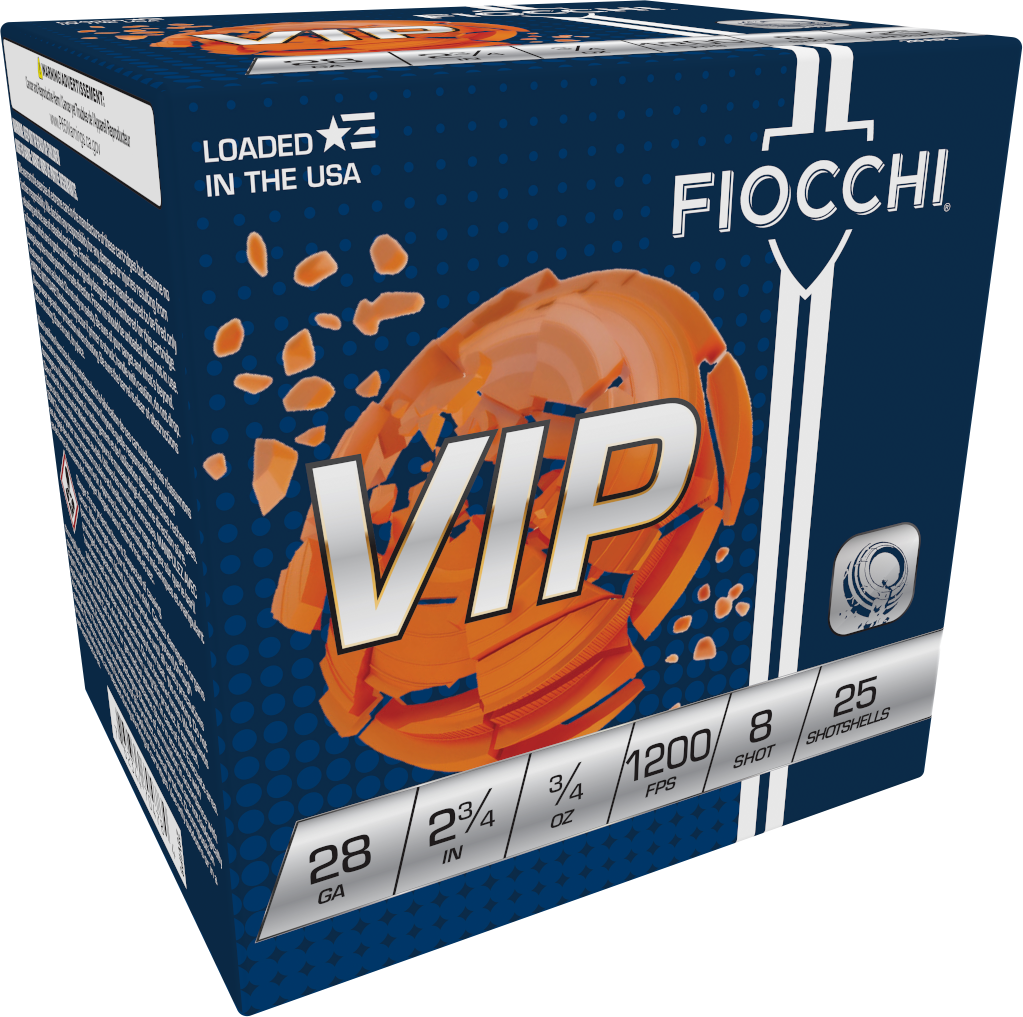 Fiocchi 28VIP8 Exacta Target VIP 28 Gauge 2.75" 3/4oz 8 Shot 25 Bx/10 Cs - Box or Case