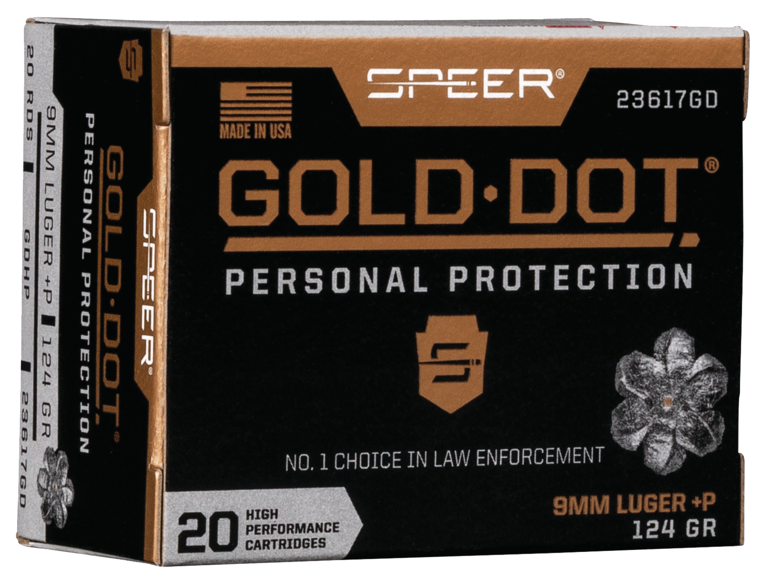 Speer Ammo Gold Dot Personal Protection 9mm Luger +P 124gr Hollow Point - Box or Case