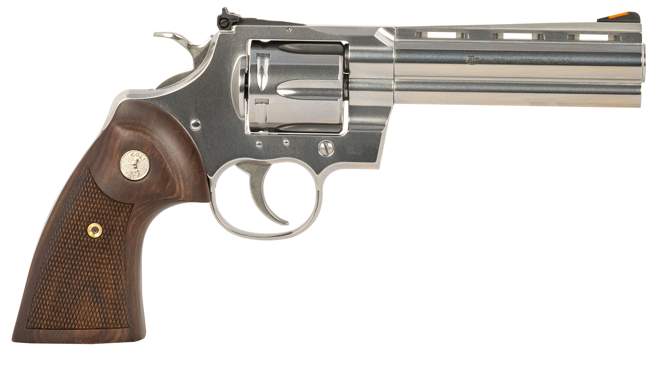 Colt Mfg Python 357 Mag/38 Special 5" 6-Shot DA/SA Revolver - Stainless/Walnut