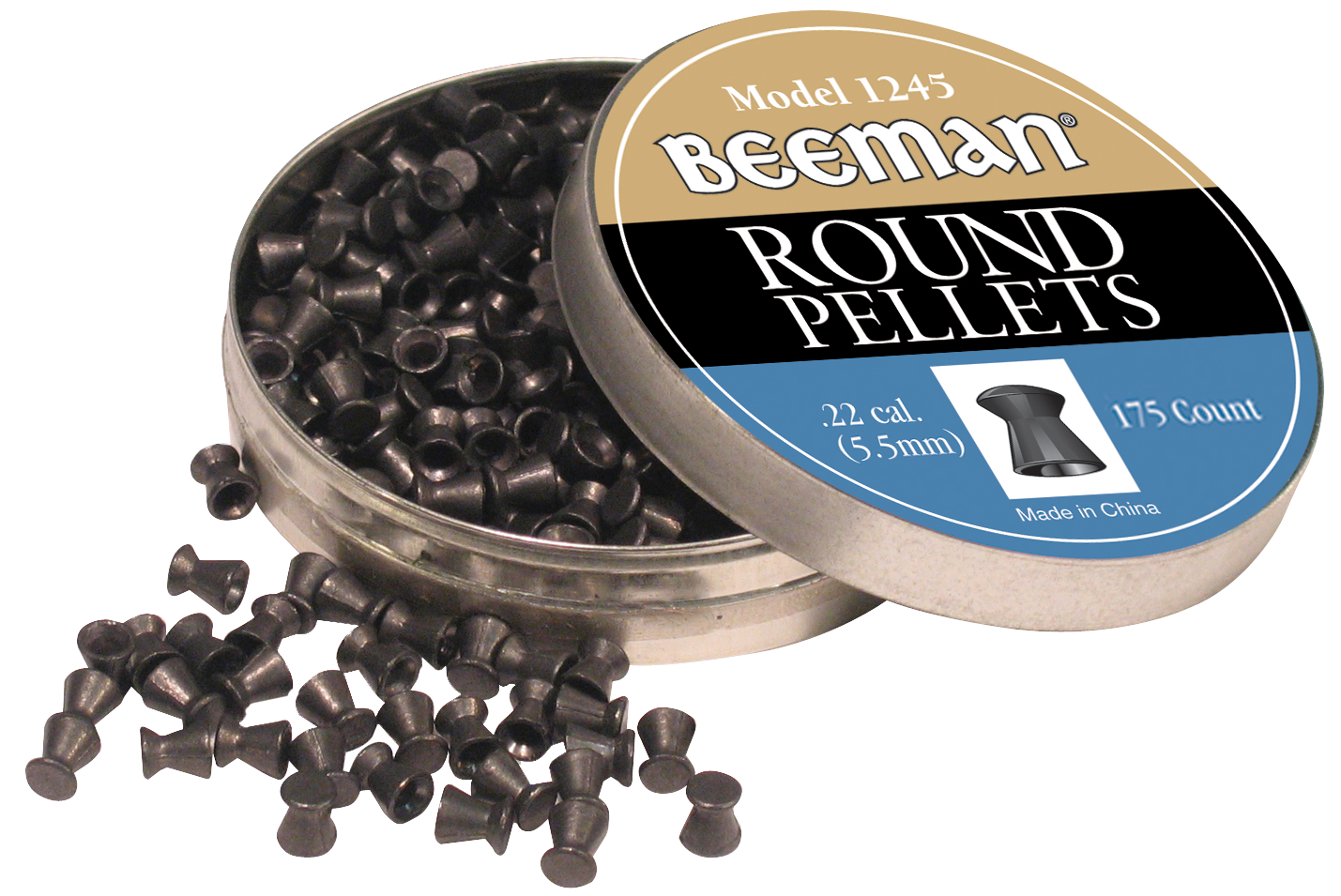 Beeman 1245 .22 Cal 15.2gr Round Lead Pellets - 175/Tin