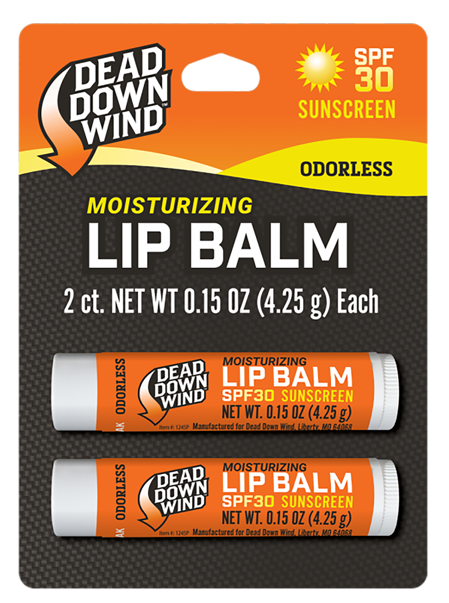 Dead Down Wind Lip Balm SPF 30 Unscented 0.15 oz 2-Pack