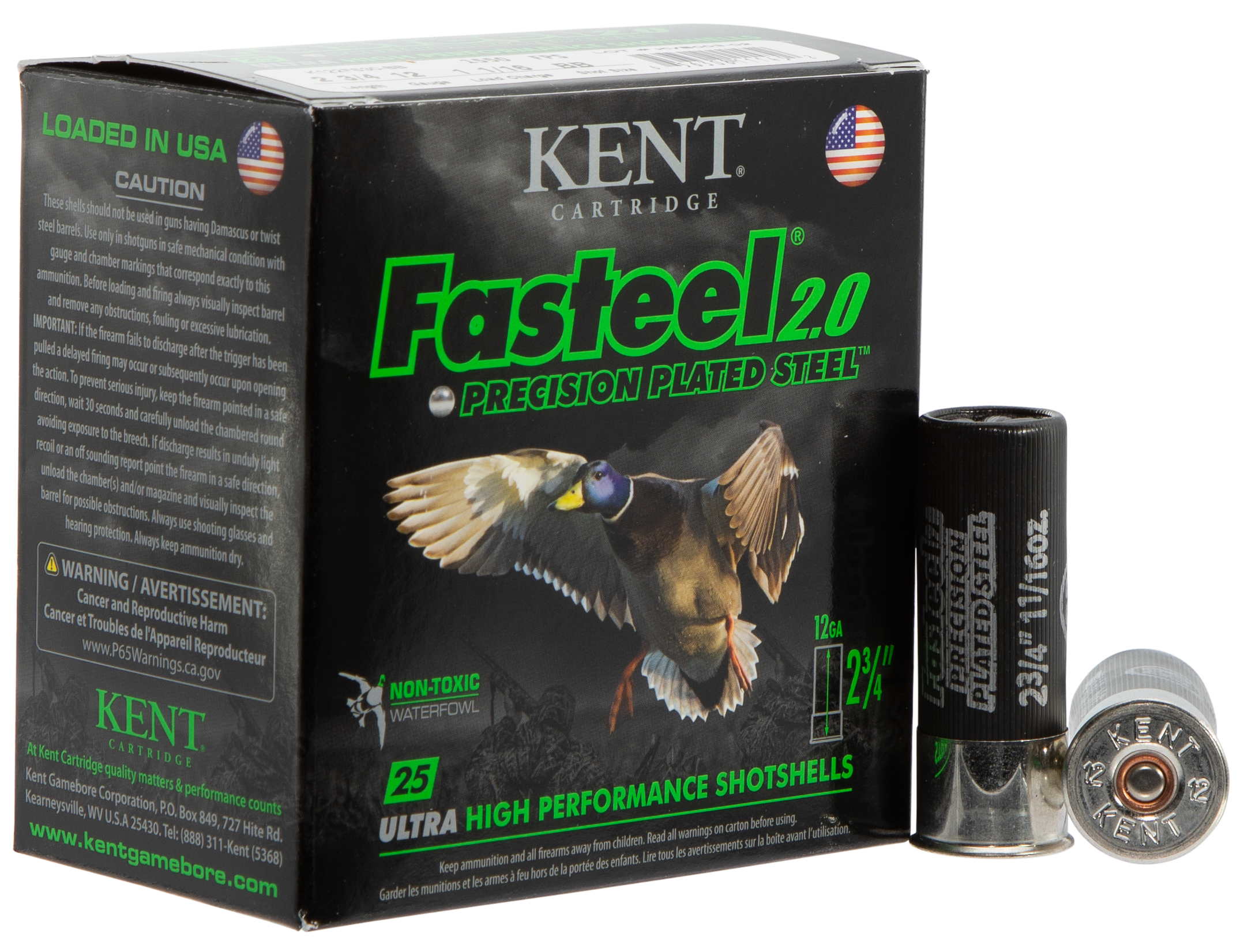Kent Cartridge Fasteel 2.0 12 Gauge 2.75" 1-1/16 oz BB Shot - Box or Case