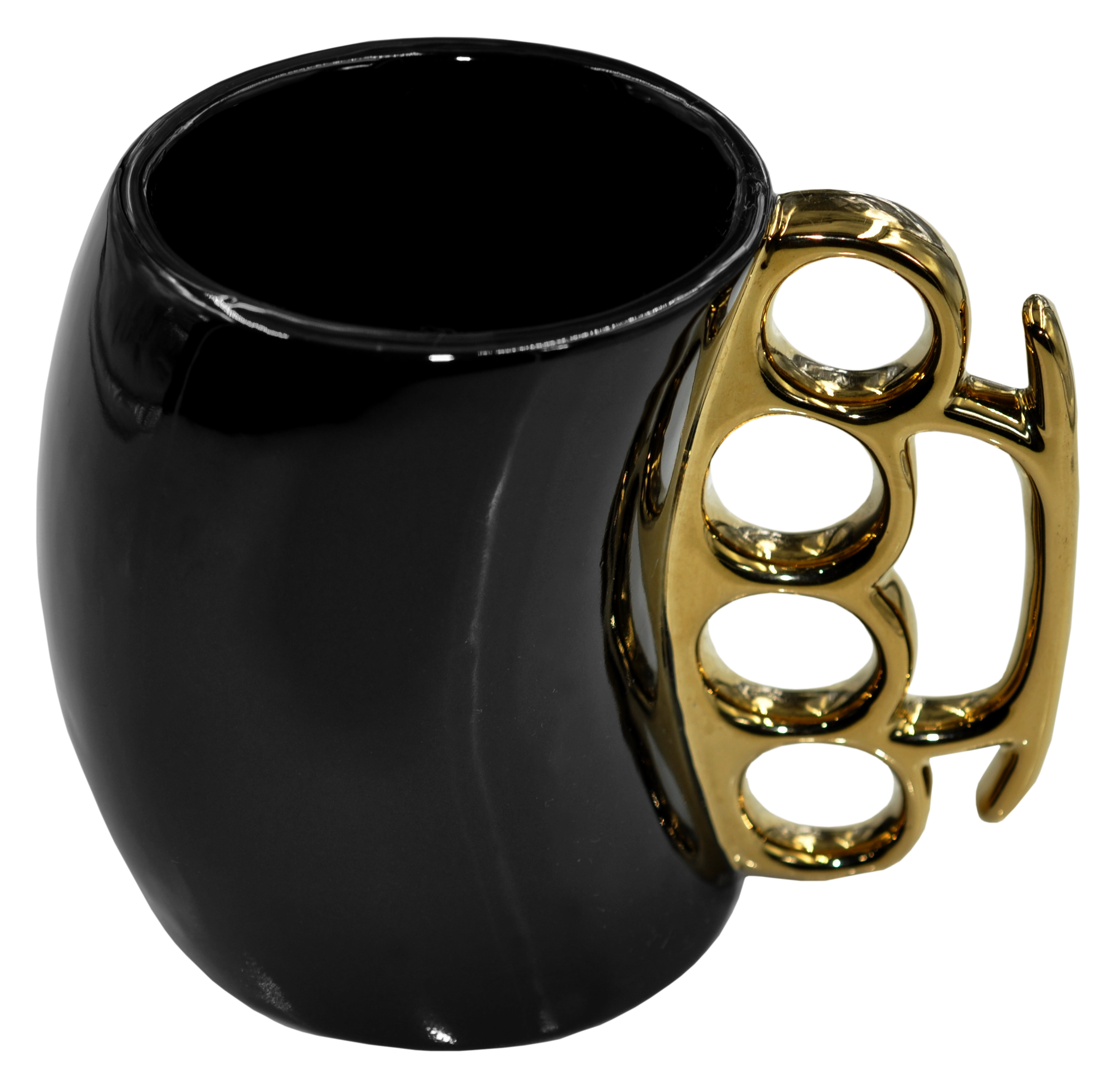 Caliber Gourmet Brass Knuckle Mug Black & Gold Ceramic