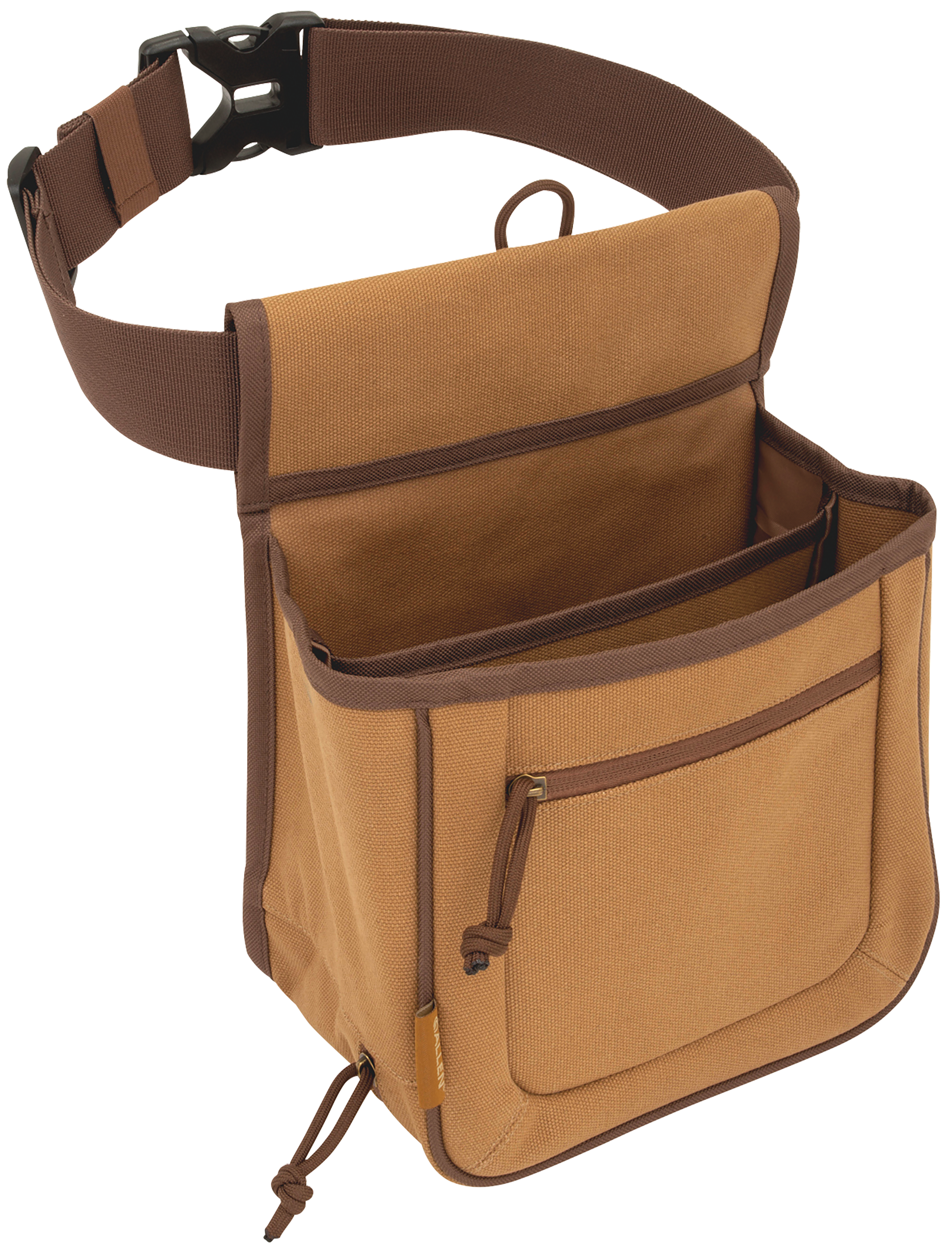 Allen Rival Double Compartment Shell Bag Tan Canvas Holds 2 Boxes 2-3/4" 12 Gauge