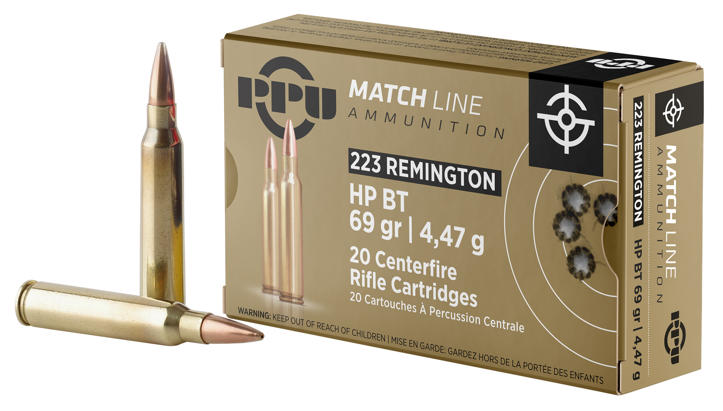 PPU PPM2231 Match 223 Rem 69 gr Hollow Point Boat Tail - Box or Case