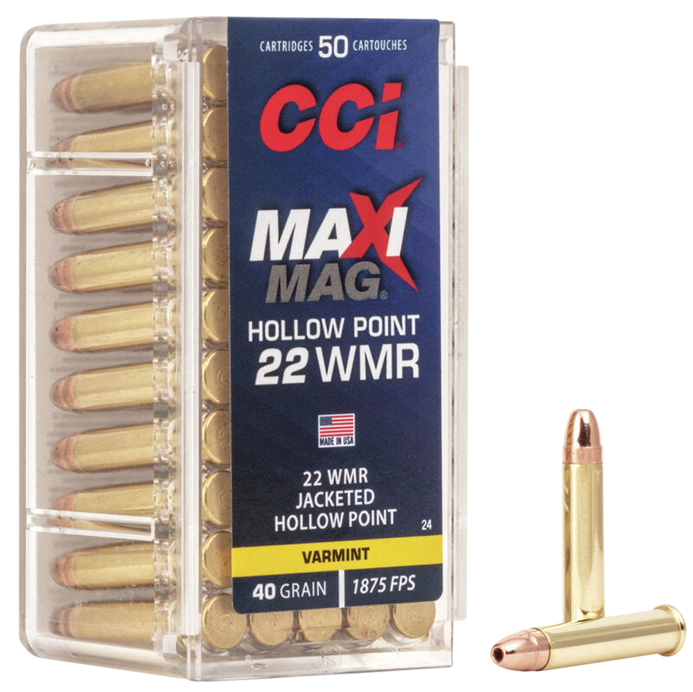CCI 0024 Maxi-Mag Rimfire 22WMR 40gr Jacketed Hollow Point - Box or Case