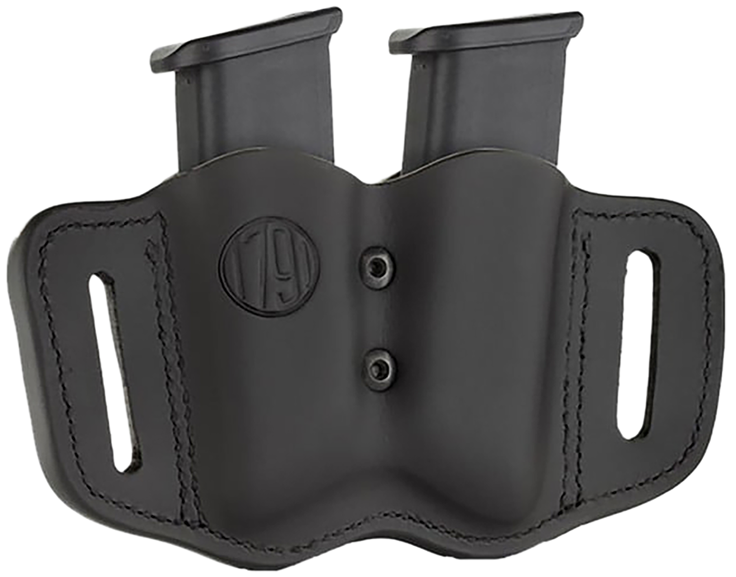 1791 Gunleather MAG-F 2.2 Double Mag Holster Stealth Black Leather Belt Slide