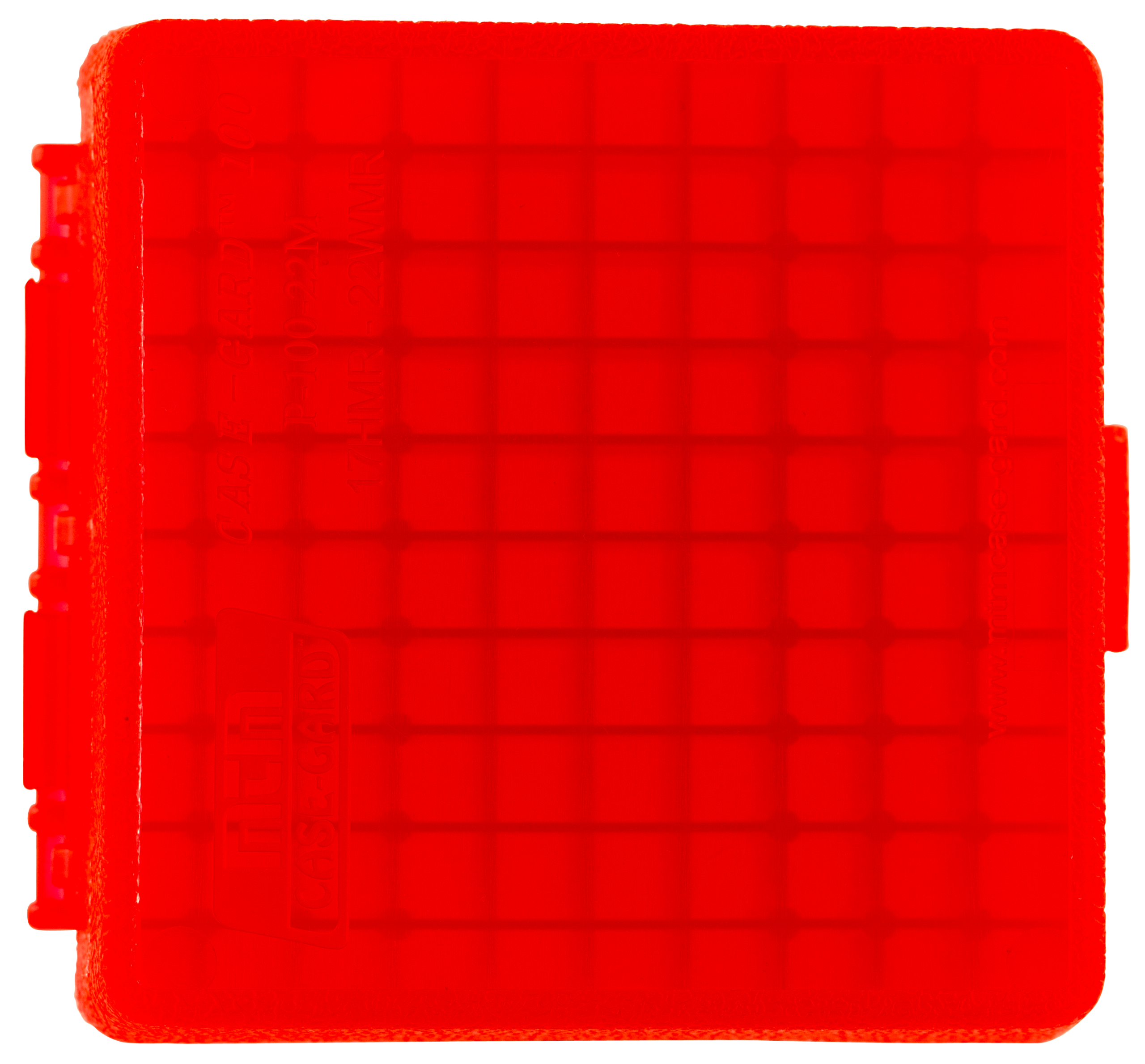 MTM Case-Gard P-100 22 WMR/17 HMR 100rd Flip-Top Ammo Box - Clear Red