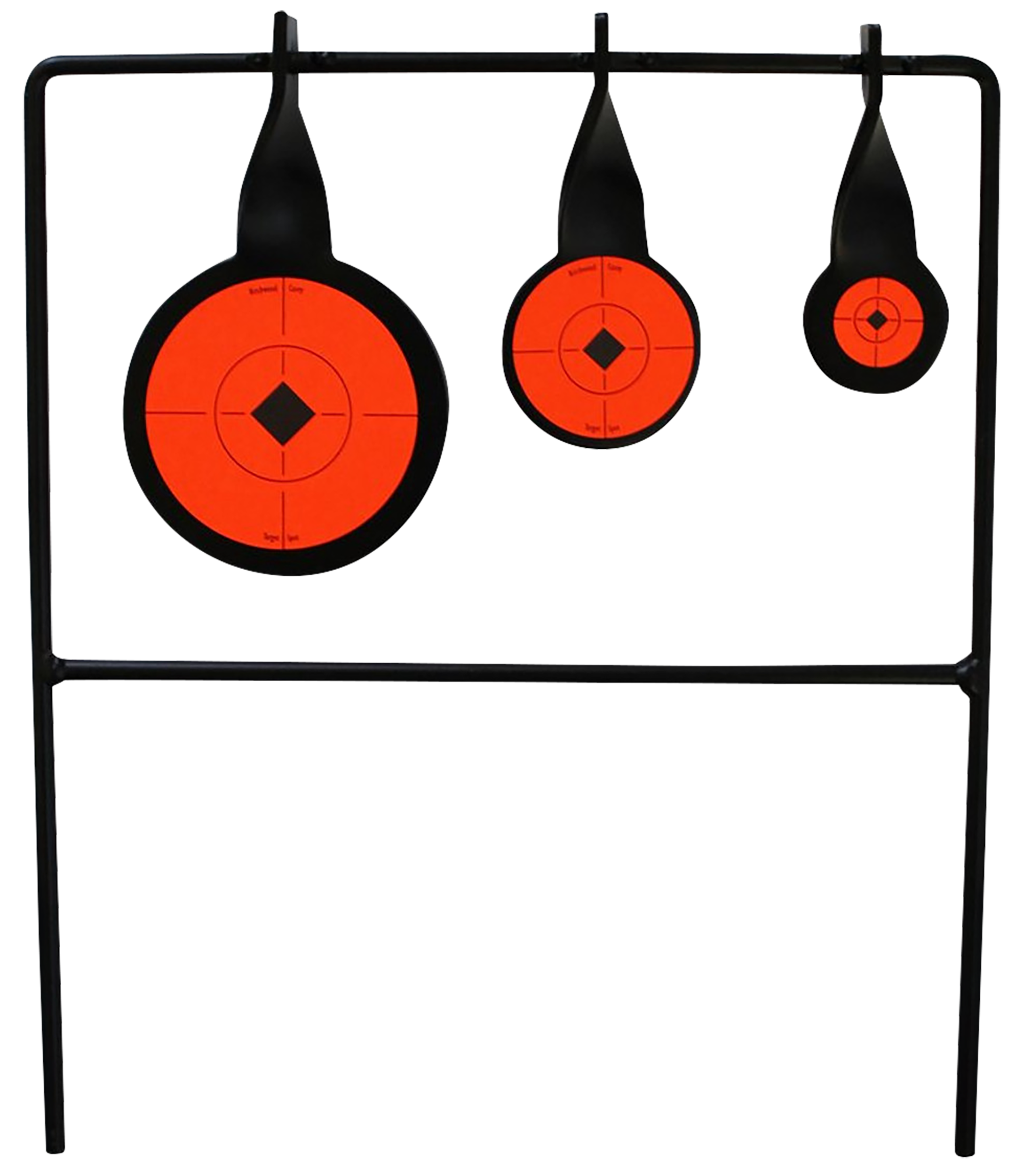 Birchwood Casey 46322 World of Targets Qualifier Spinner AR500 Steel 3.625 x 2.25 x 1.625 Black Paddle w/Orange Bullseye Rimfire