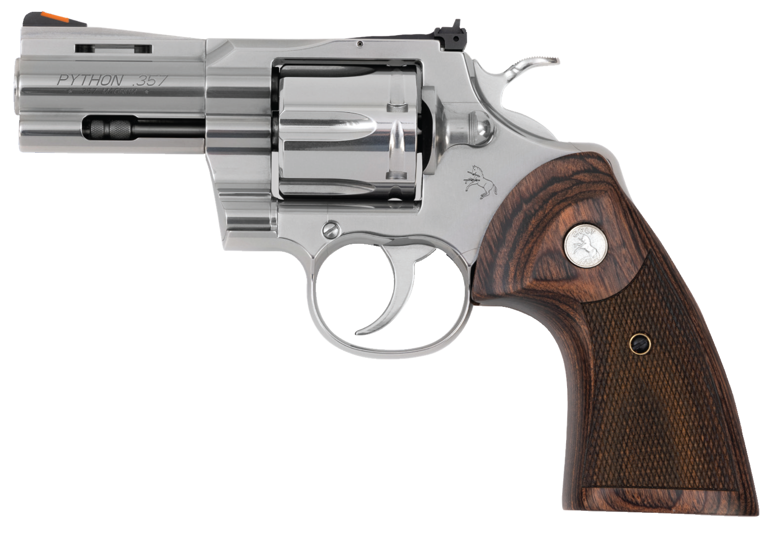 Colt Mfg Python 357 Mag/38 Special 3" 6-Shot DA/SA Revolver - Stainless/Walnut