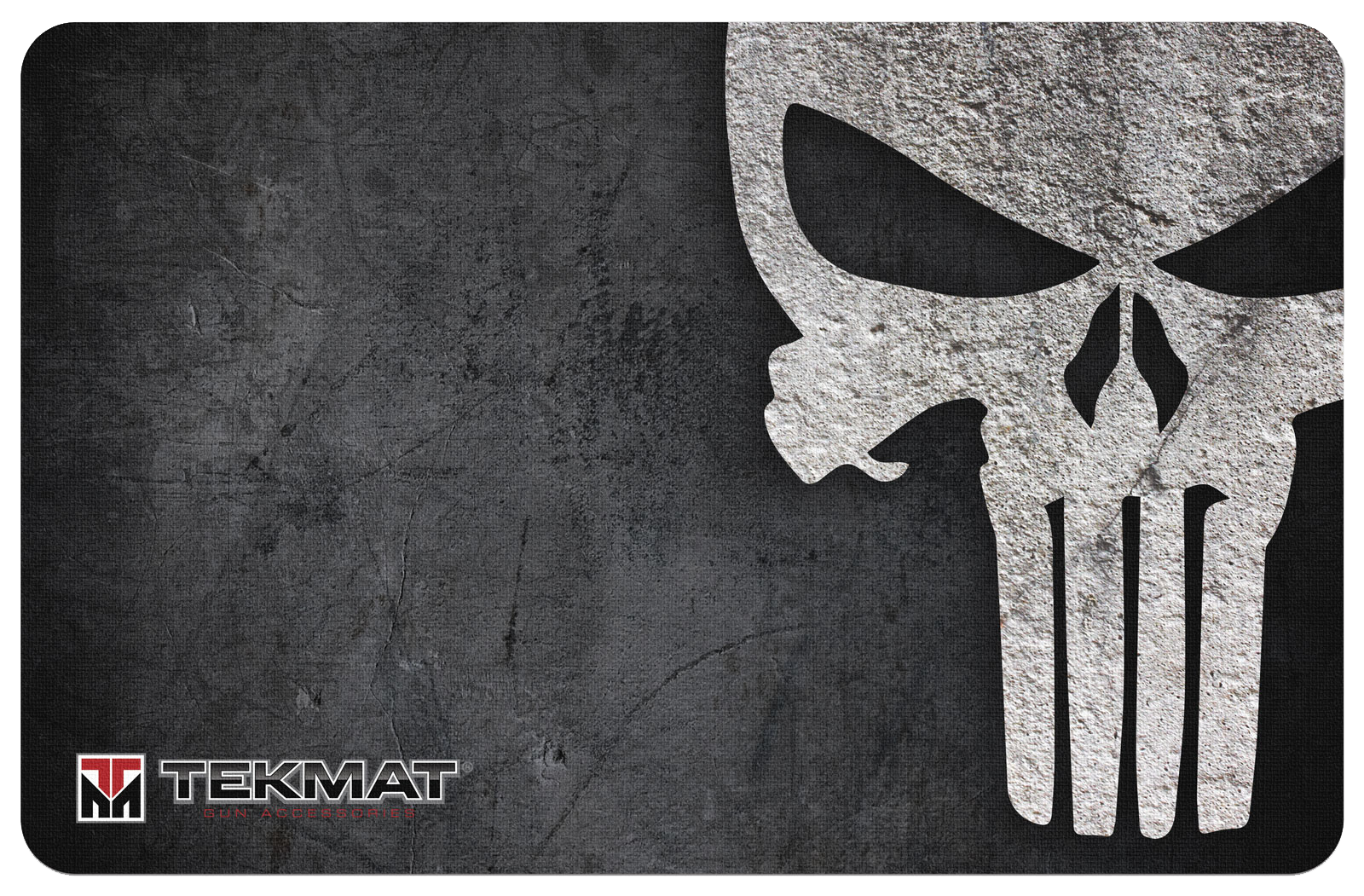 TekMat TEKR17PUNISHER Punisher Grunge Cleaning Mat 11" x 17" Rubber - Black/White