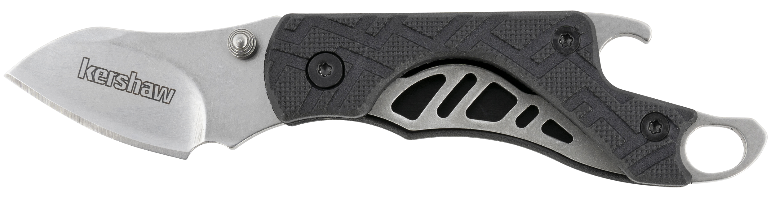 Kershaw Cinder 1025X 1.4" Folding Drop Point Plain Stonewashed 3Cr13MoV SS Black GFN Handle