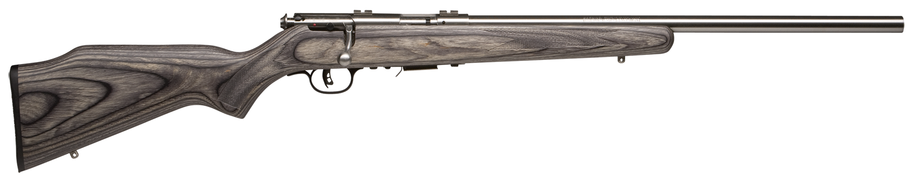 Savage Arms 93R17 BVSS 17 HMR 5+1 21" Bolt Action Rifle - Satin Stainless Heavy Barrel, Gray Laminate Stock, Right Hand