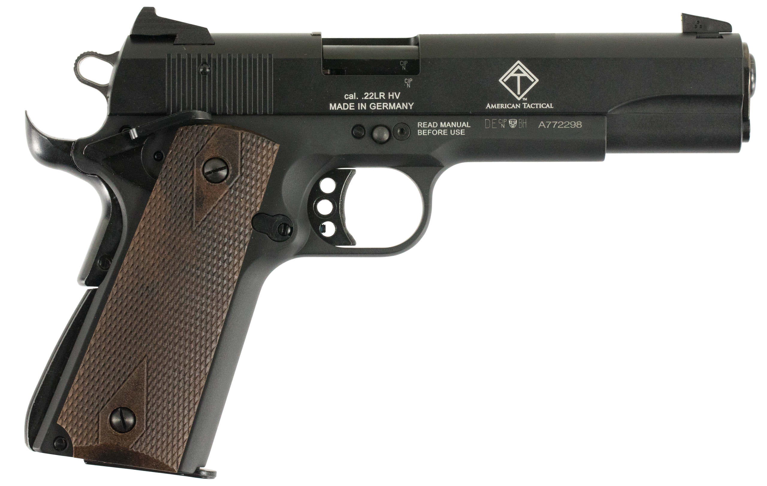 GSG 1911 22 LR 5" 10+1 SAO Pistol - Black Anodized Walnut Grip