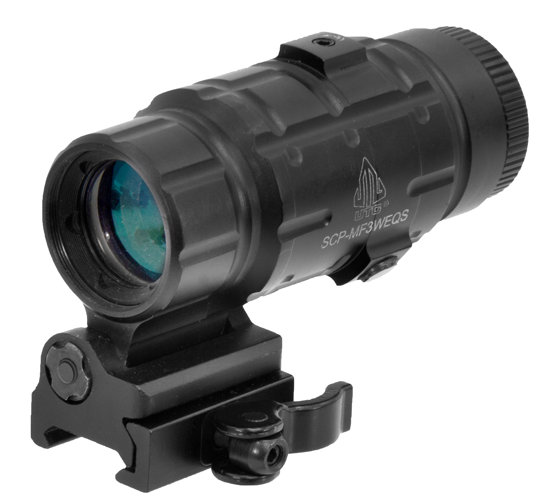 UTG SCP-MF3WEQS 3x Magnifier w/Flip-to-Side QD Mount Black Anodized