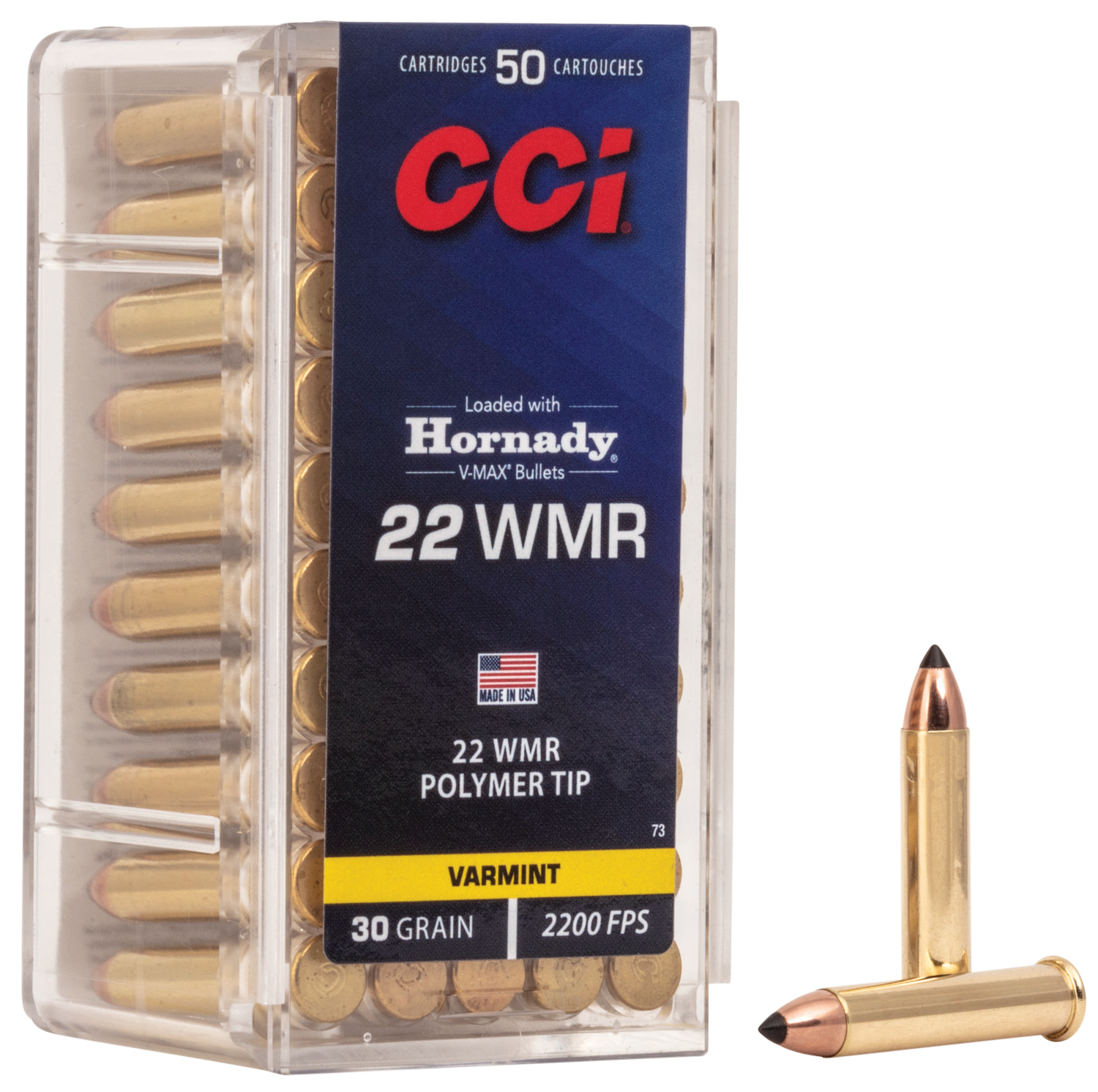 CCI 0073 VMAX 22 WMR 30gr V-Max Polymer Tip - Box or Case