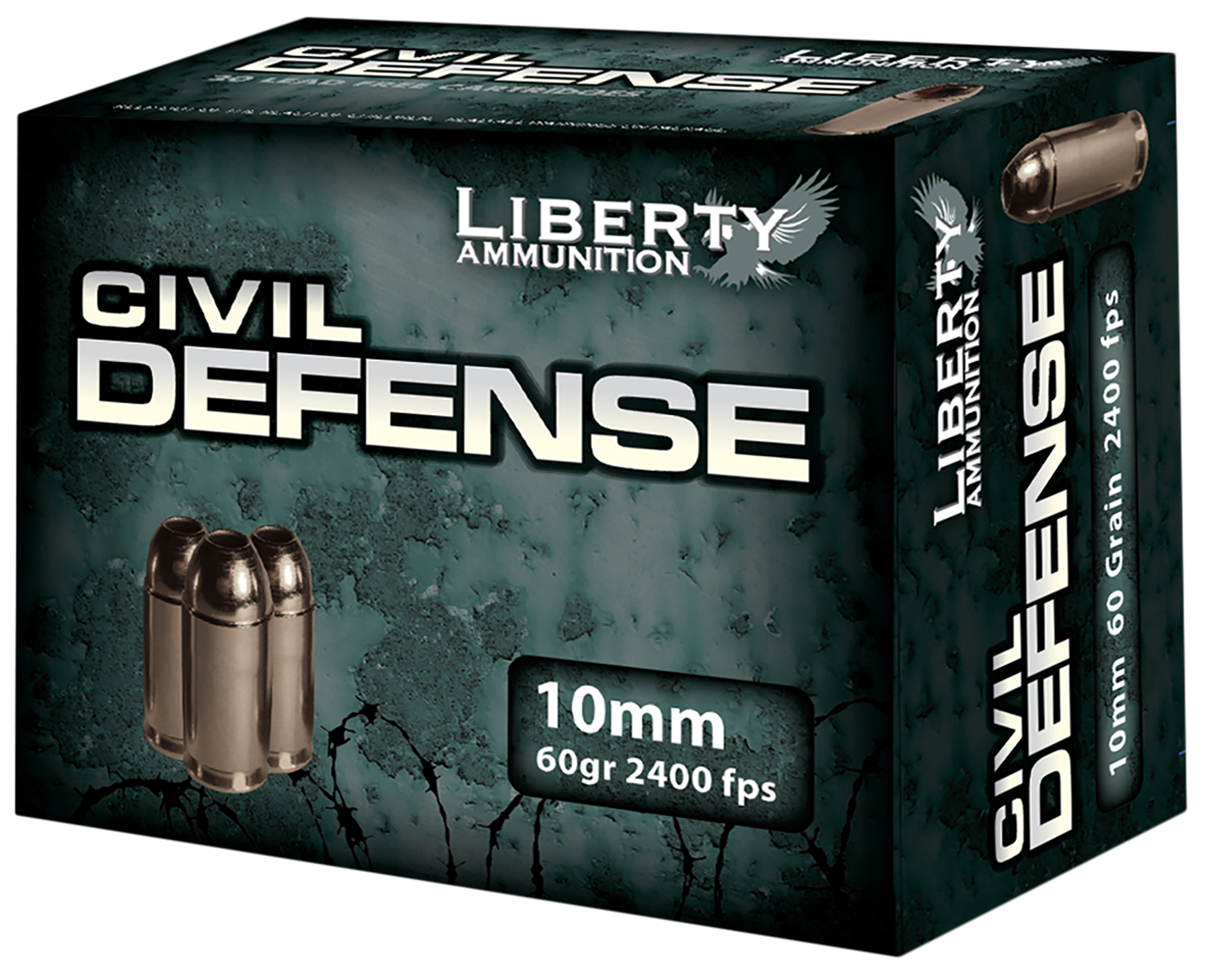 Liberty Ammunition Civil Defense 10mm Auto 60gr Lead Free Fragmenting HP - Box or Case