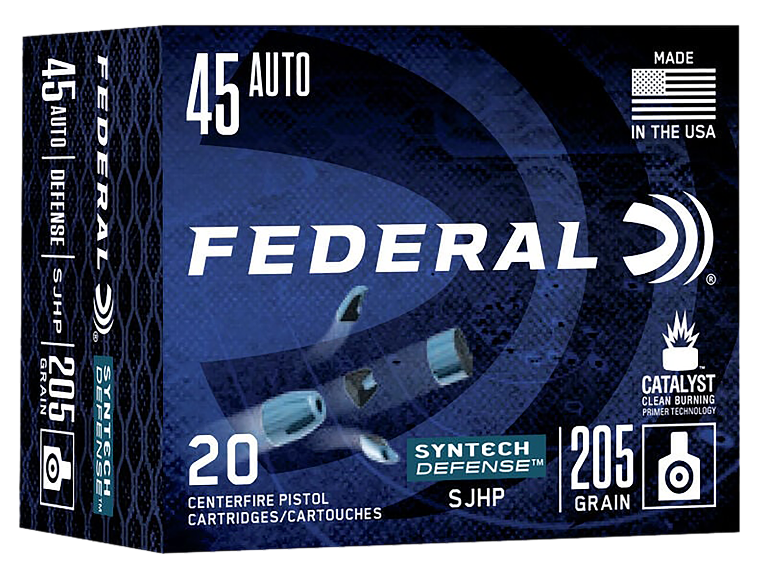 Federal Syntech Defense 45 ACP 205 gr Segmented Jacketed Hollow Point (SJHP) - Box or Case