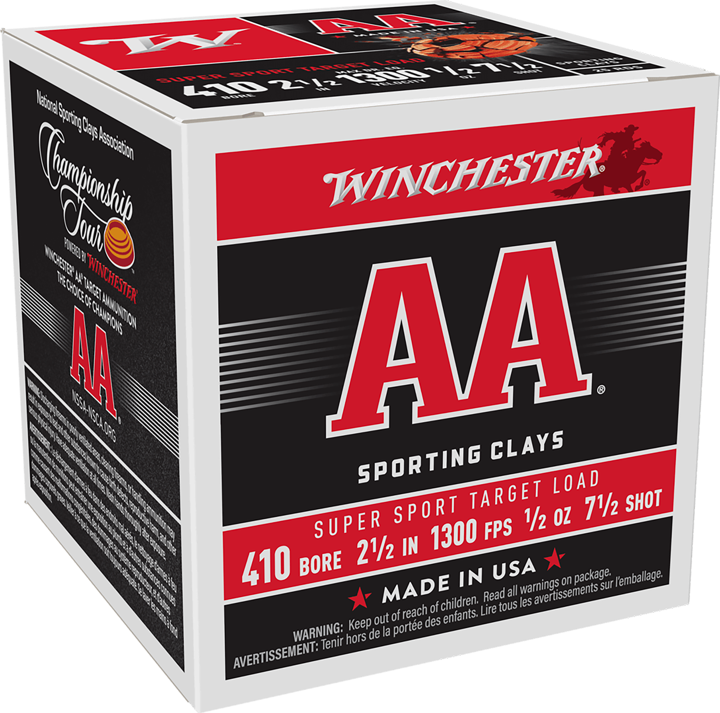Winchester Ammo AASC417 AA Super Sport 410 Bore 2.5" 1/2 oz 7.5 Shot 25 Rd - Box or Case