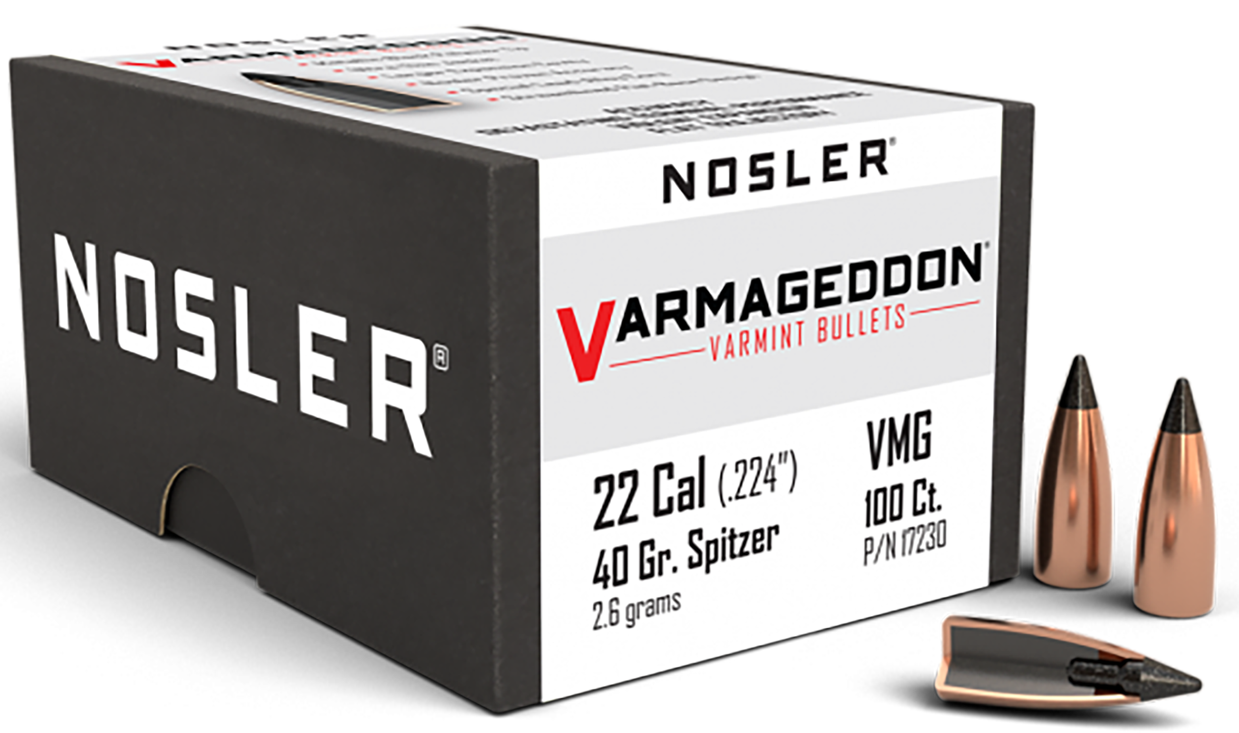 Nosler Varmageddon .22 Cal 40gr Flat Base Tipped 100/Box