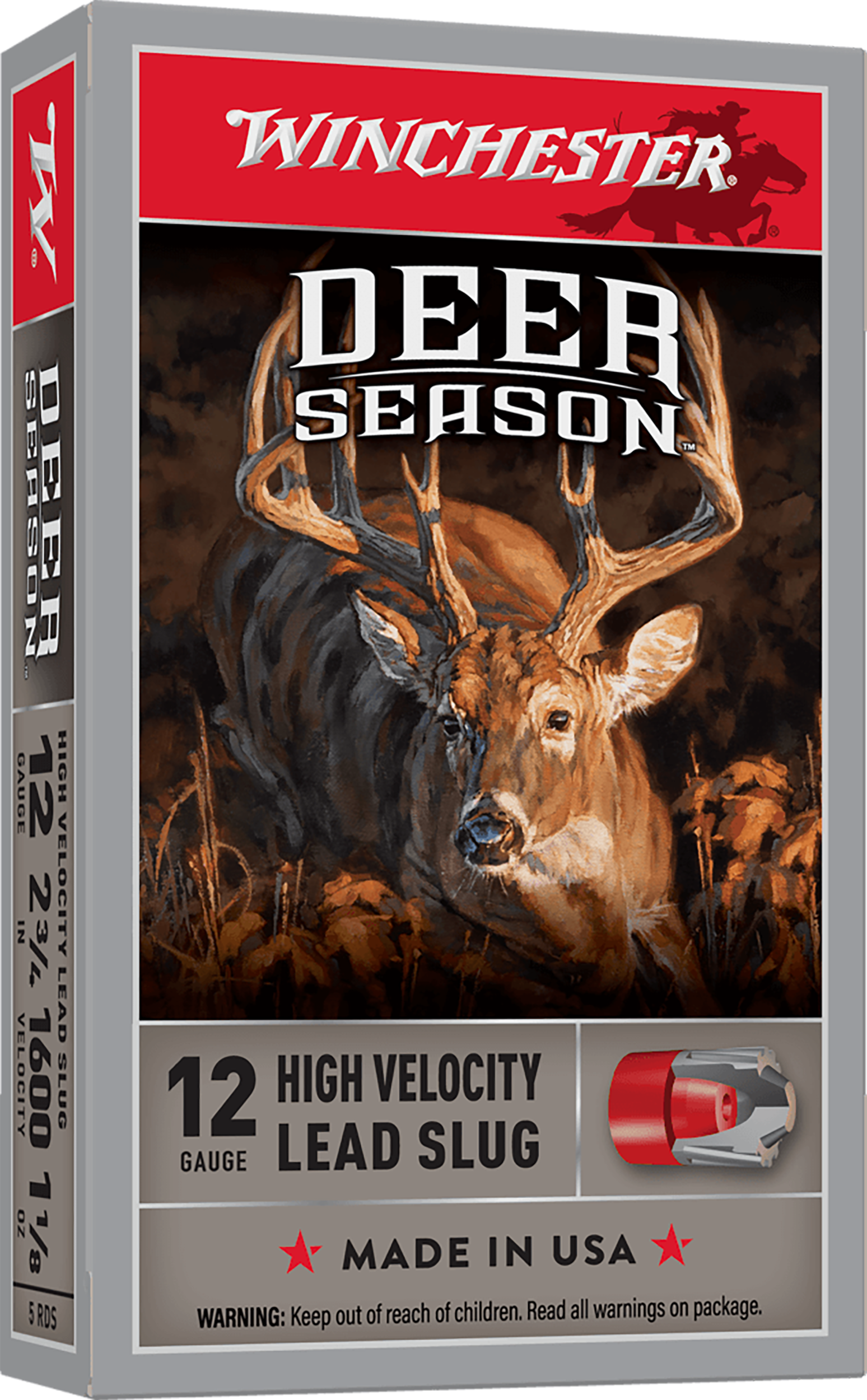 Winchester Ammo Deer Season High Velocity 12 Gauge 2.75" 1-1/8 oz Slug 5 Rd - Box or Case