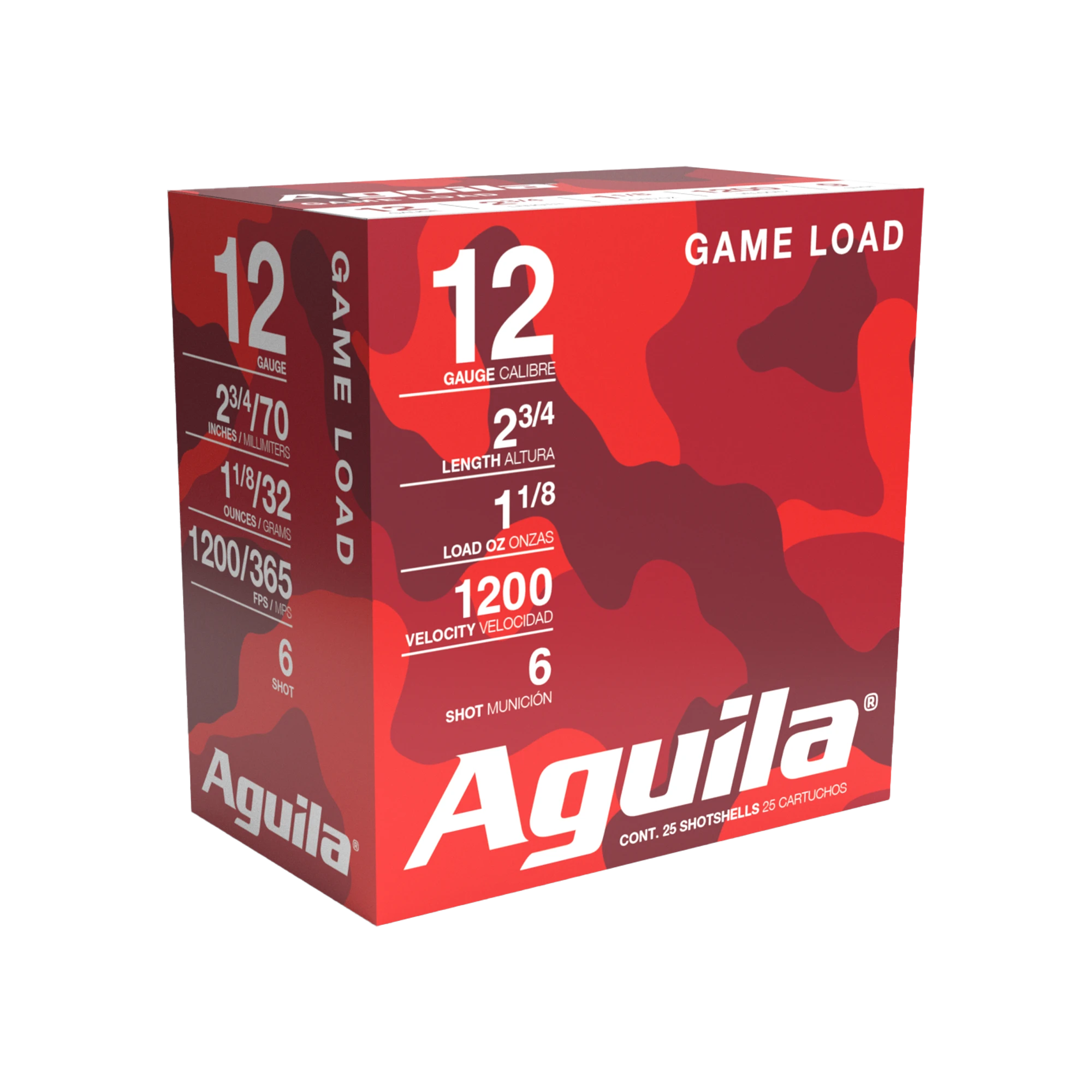 AGUILA 12GA 2 3/4″ 1-1/8 OZ #6 25RD BX