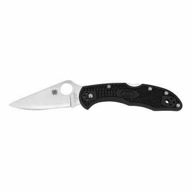 Spyderco Black Delica 4 Plainedge Folding Knife