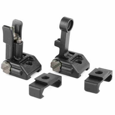 Griffin M2 Sights Front & Rear Folding Set with 12 o' clock Bases For Picatinny Rails