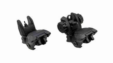 Sniper Tactical Smart Black Polymer Front And Rear Flip Up Iron Sight Combo Set BUIS