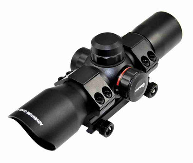 Sniper Red / Green Dot Laser Tactical Sight Scope with Picatinny Mount and Flip Up Caps