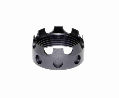 AR-15 Aluminum Crown Castle Nut — Notched, Black Billet