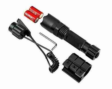 260 Lumen Tactical Flashlight with Picatinny Rail Mount and Remote Switch