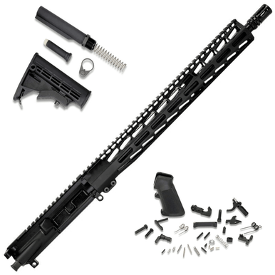 AR15 Rifle Kit - Premium 16" 5.56 Barrel 15" MLOK Rail M4 Stock