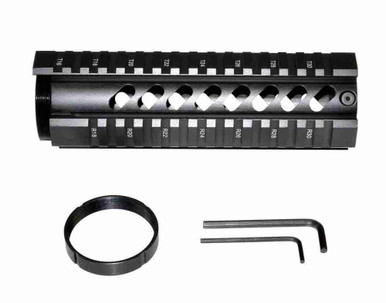 7" Carbine Length Round Quad Rail Handguard with Extended Top Rail