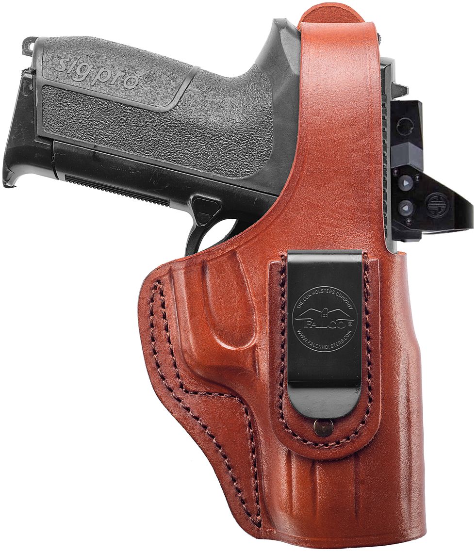 Leather IWB Holster w Clip (Red Dot)