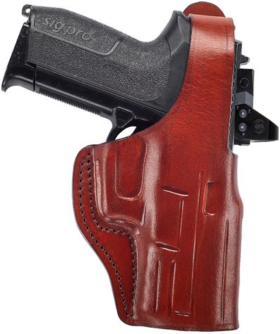 Leather OWB Holster w Clip (Red Dot)