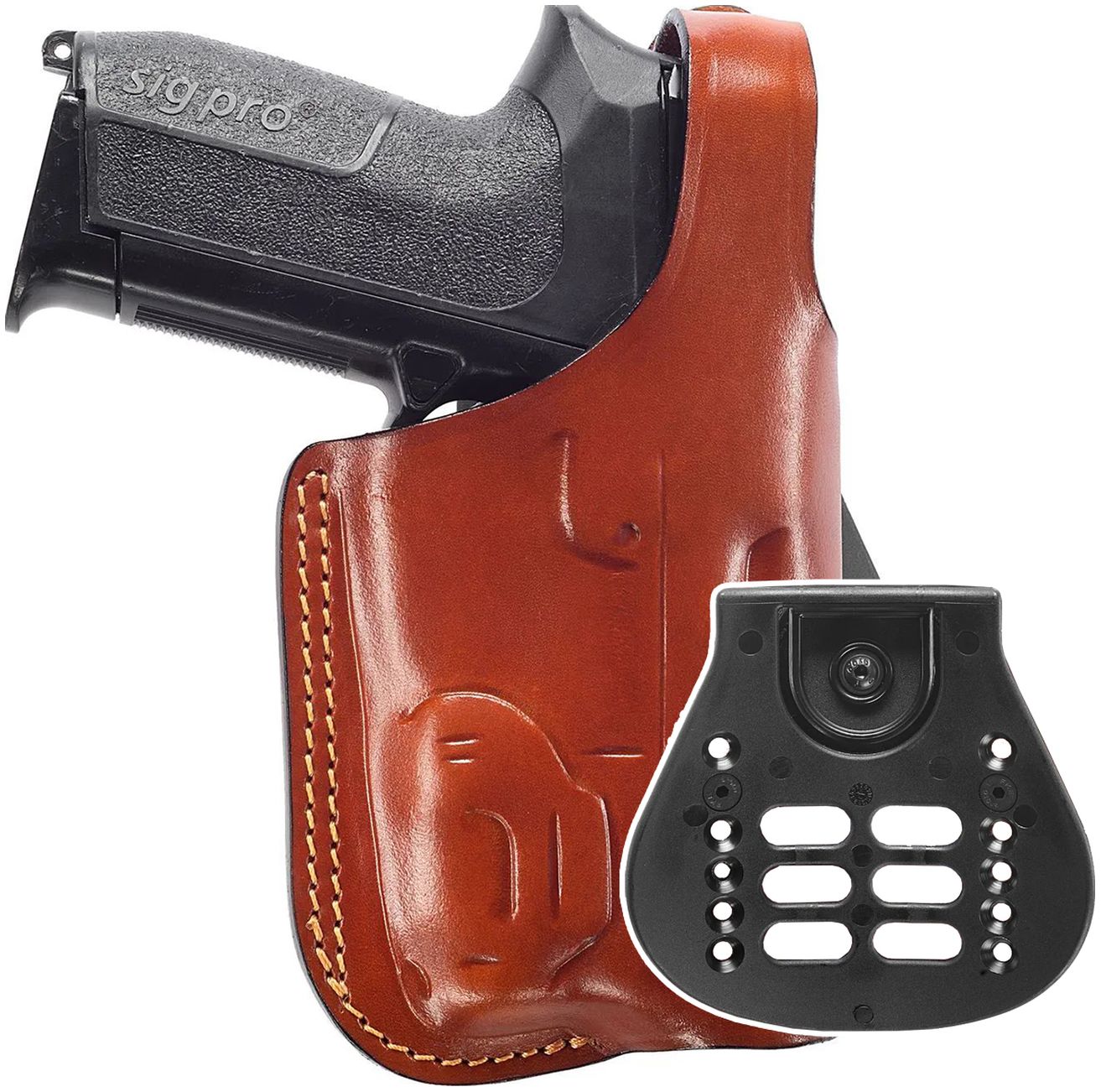 Leather Paddle Holster w Thumb Break (Light/Laser)