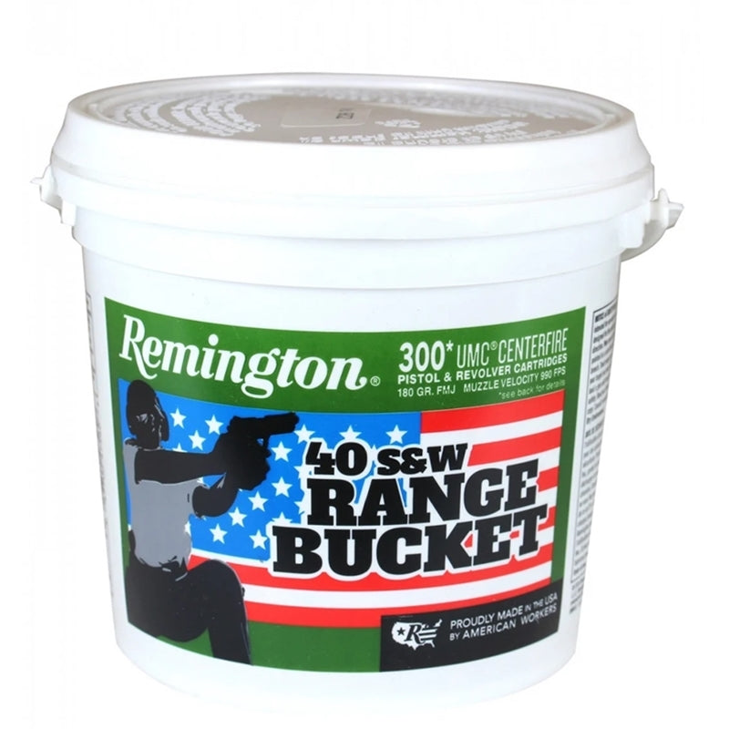 Remington Range Bucket UMC Pistol Ammo 40 S&W 180 gr. FMJ 990 FPS
