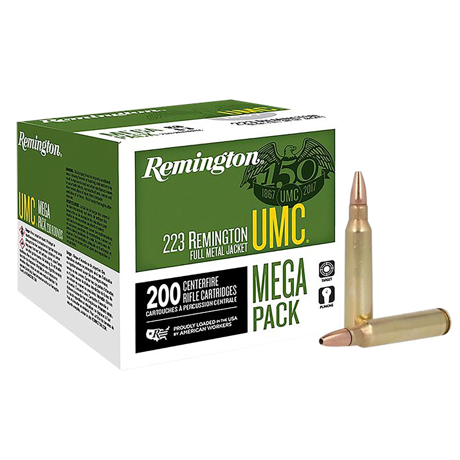 Remington .223 Rem UMC Mega Pack 45gr JHP Ammo 3550 FPS