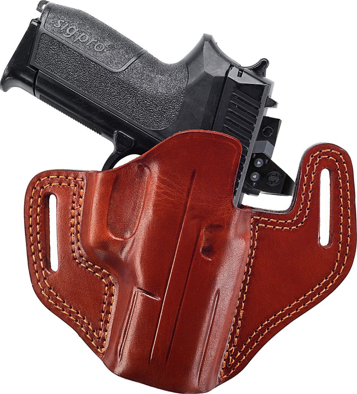 Open Top Leather Belt Holster (Red Dot)