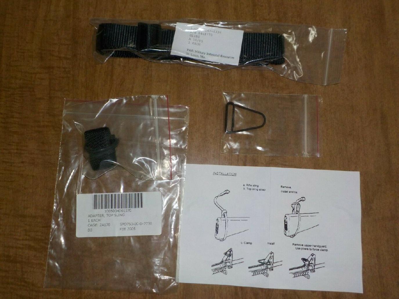 USGI Black Silent Sling and USGI Top Sling Adapter Combo