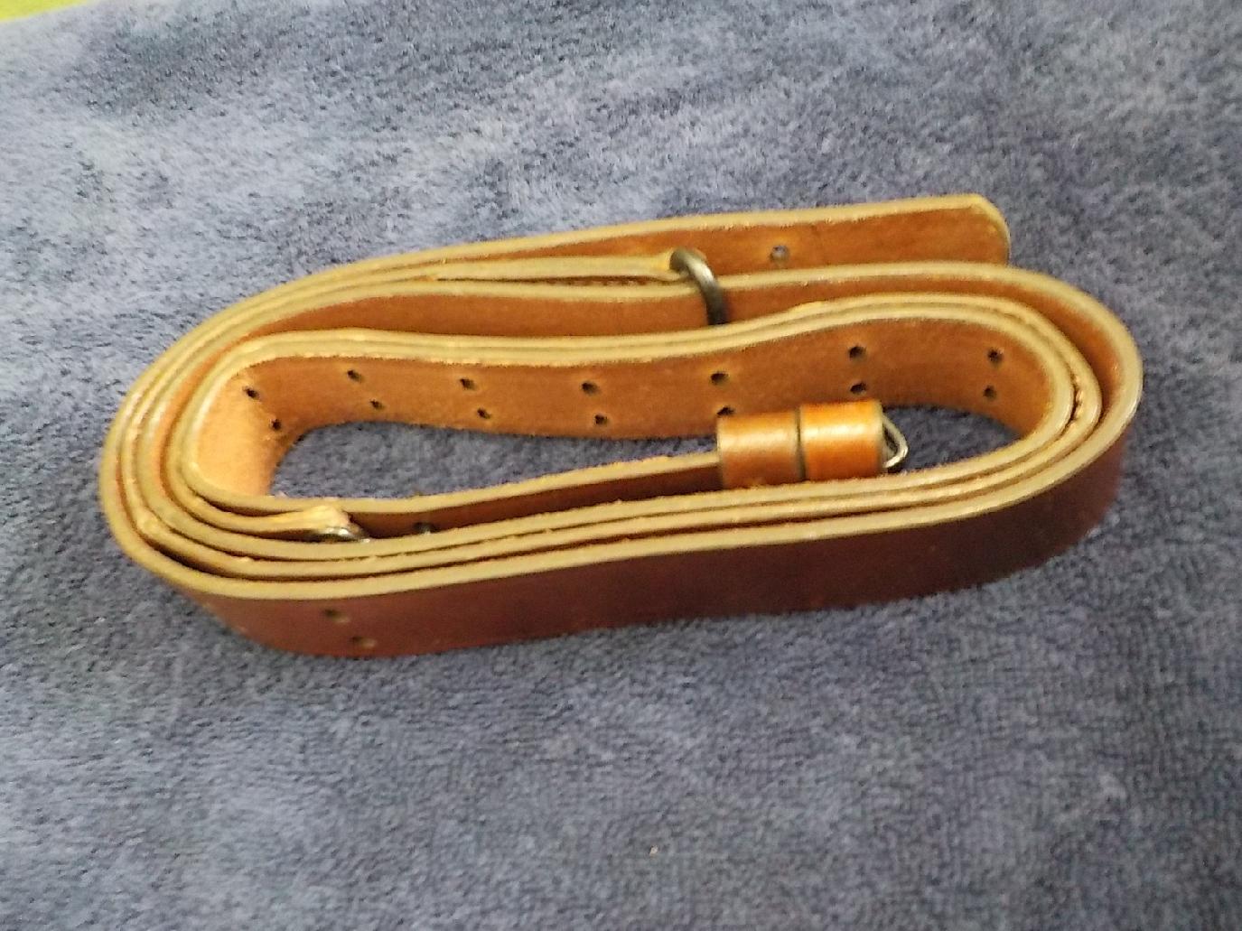 1907 11/4 Leather Sling with Sewn Keepers and Steel Hardware