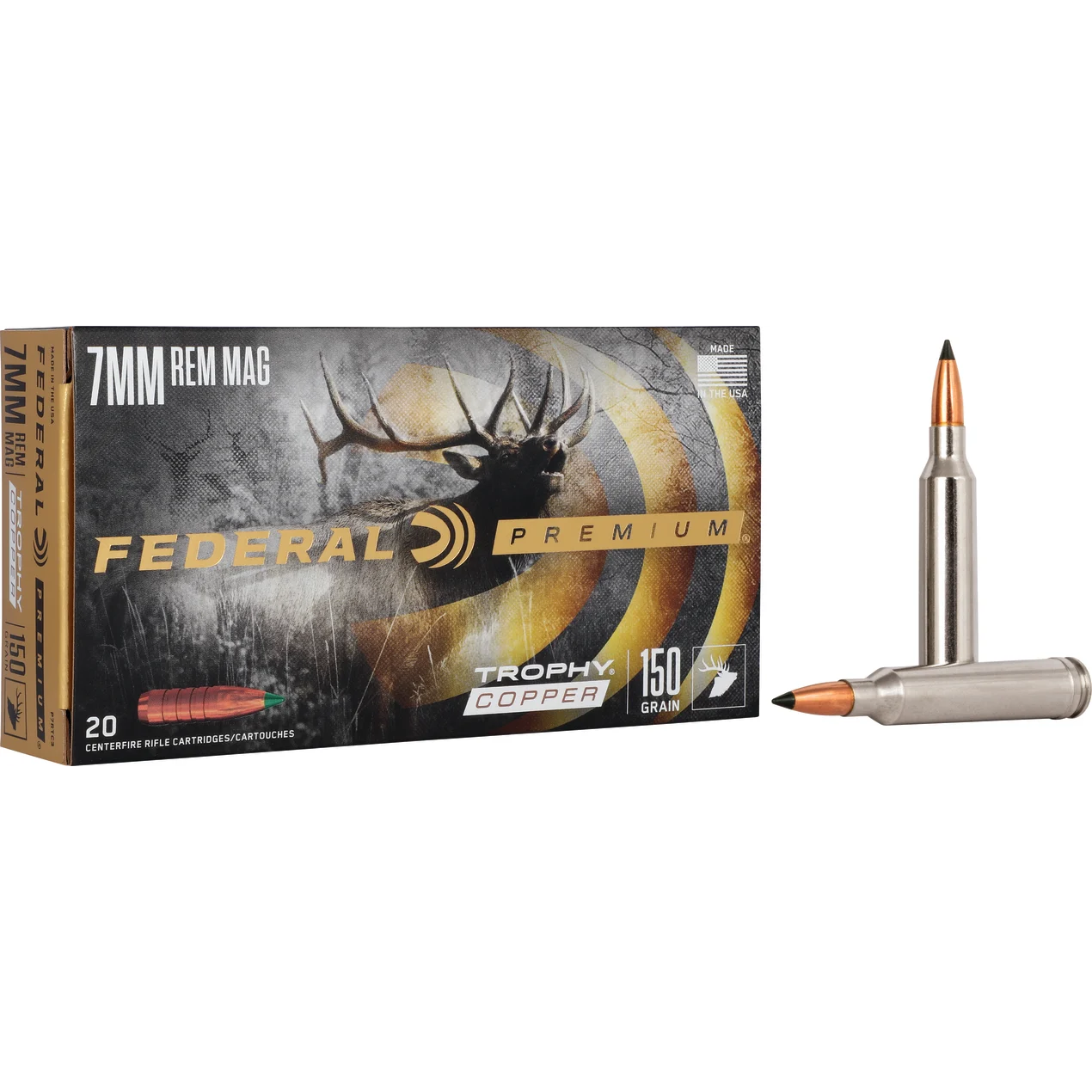 FEDERAL PREMIUM TROPHY COPPER 7MM REM MAG 150 GRAIN TROPHY COPPER
