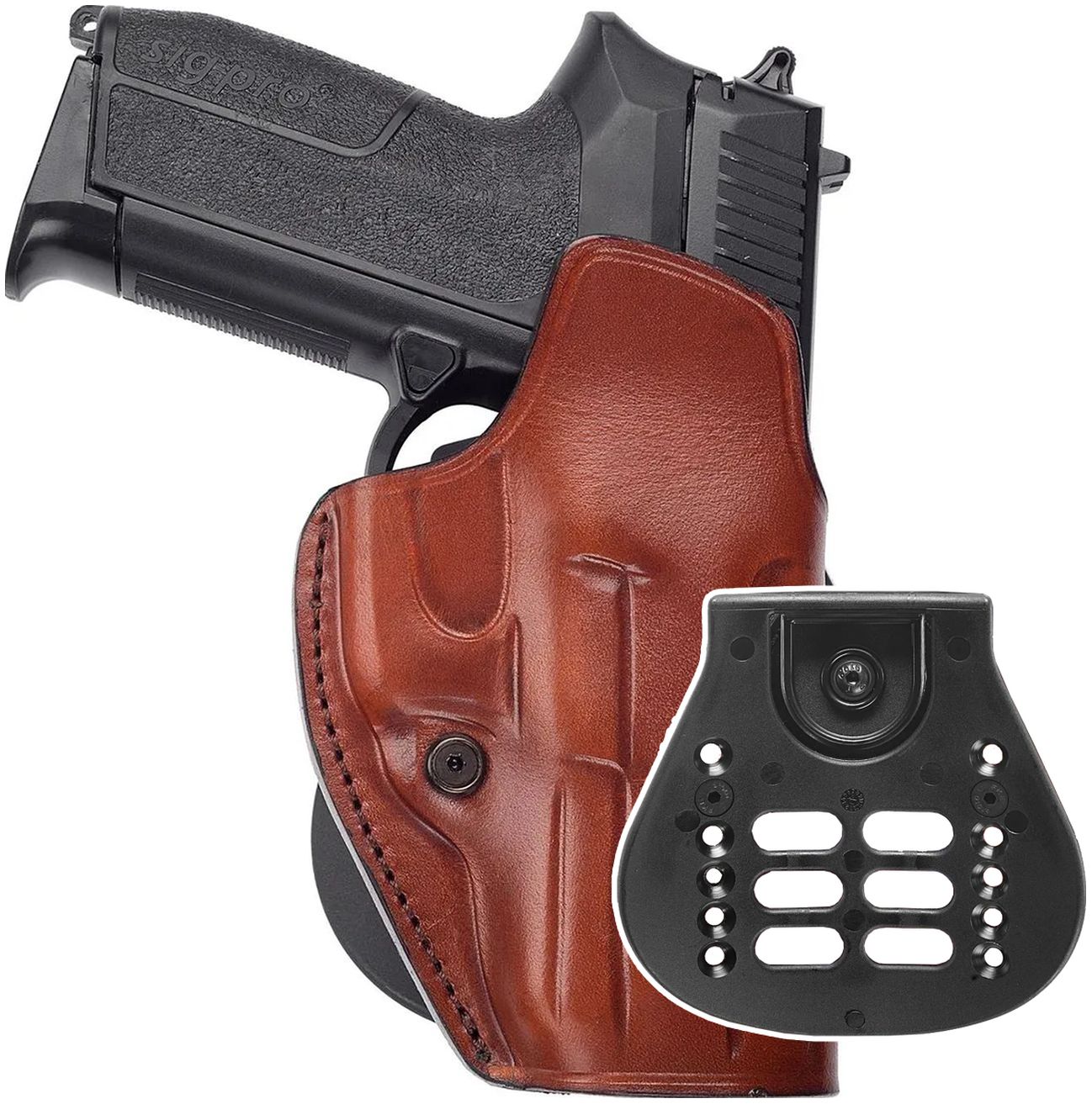 Paddle Leather Holster w Tension Screw