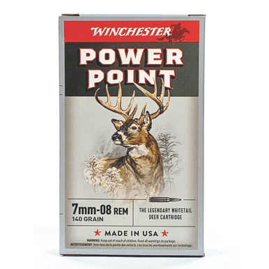 Winchester Power-Point 7mm-08 REM Centerfire 140gr - 20 cartridges