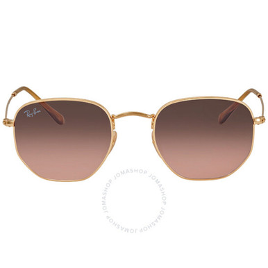 Ray-Ban Hexagonal Flat Lenses Sunglasses – Arista Gold/Brown Gradient