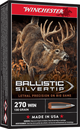 Winchester Ballistic Silvertip .270 Winchester 130 Grain Polymer Tip Ammunition – 20 Rounds