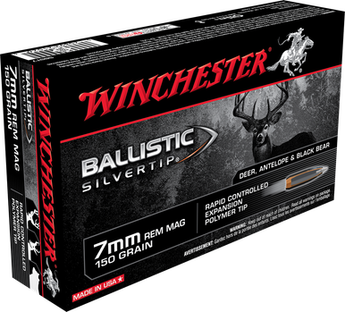Winchester Ballistic Silvertip 7mm Remington Magnum 150 Grain Polymer Tip – 20 Rounds